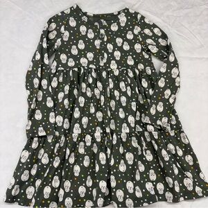 Tea Collection Green Bunny Dress‎ Long Sleeve Size 7 VGUC